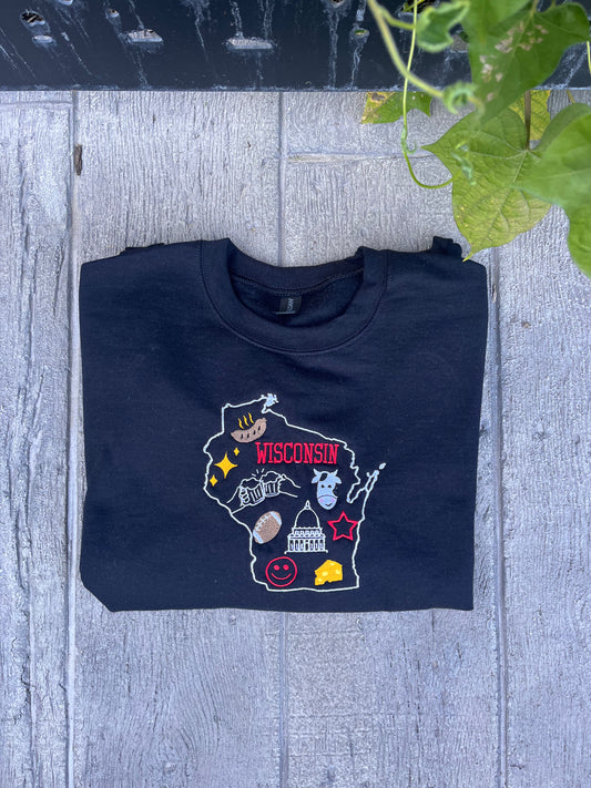Wisconsin Icon Crewneck Black