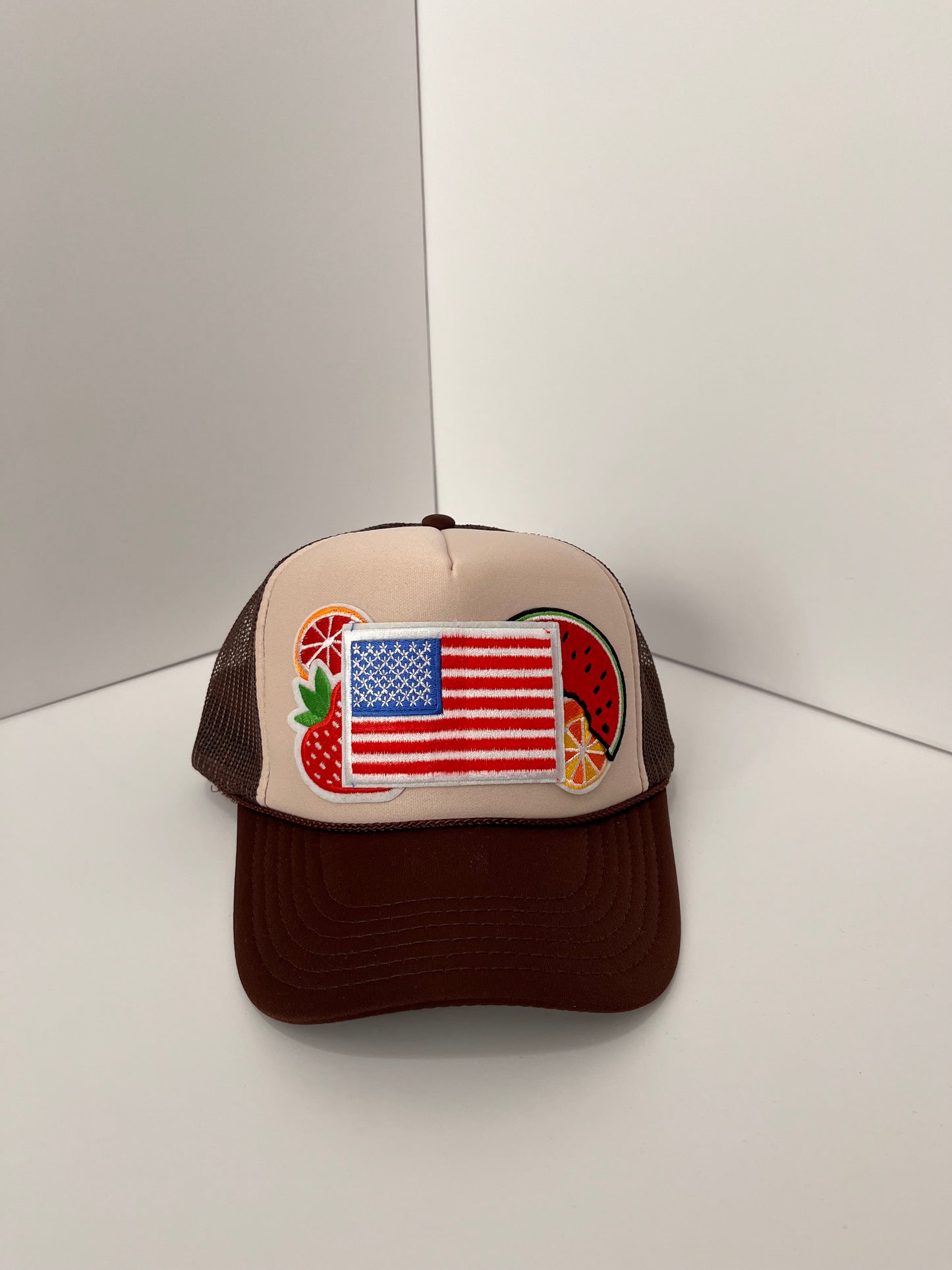 Brown and Tan Trucker Hat
