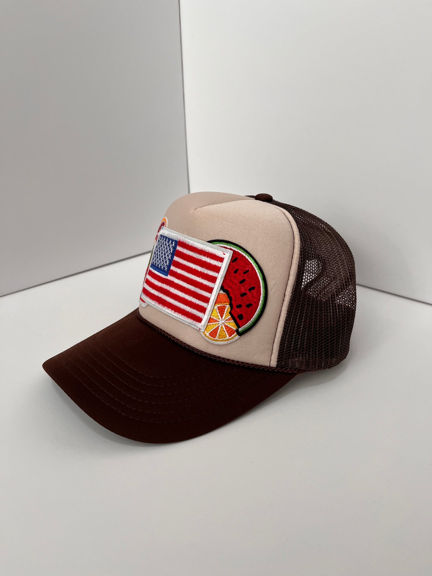 Brown and Tan Trucker Hat