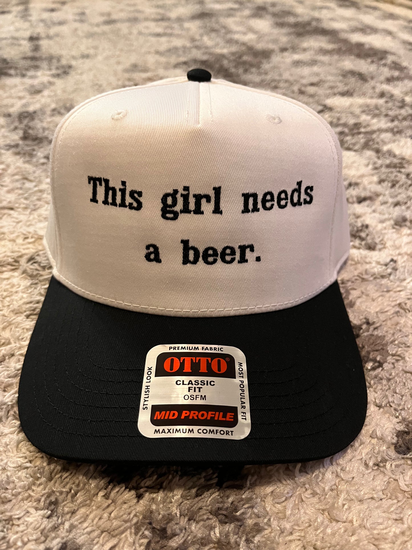 This girl needs a beer. Trucker Hat