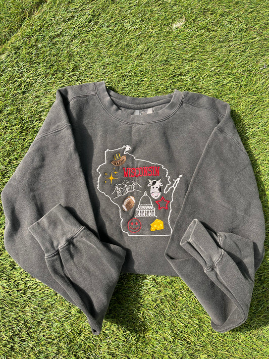 Wisconsin Icon Crewneck Grey