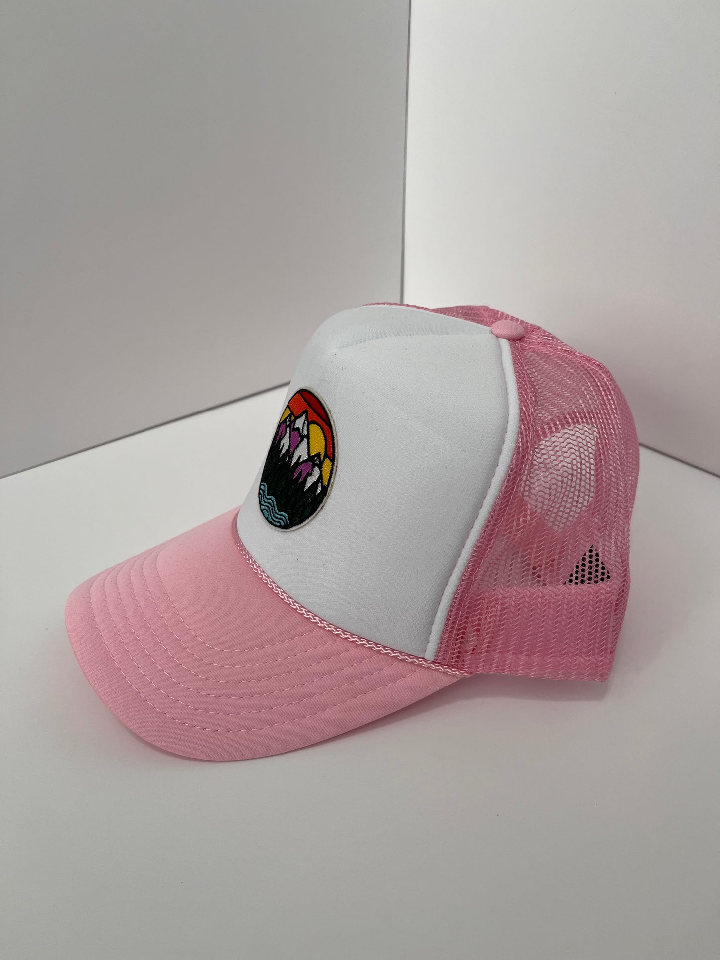 White and Pink Trucker Hat