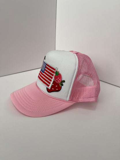 Pink and White Trucker Hat